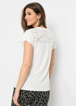 bonprix Shirts & Tops|Nachhaltigere Materialien^Henleyshirt aus Viskose-Mix wollweiß
