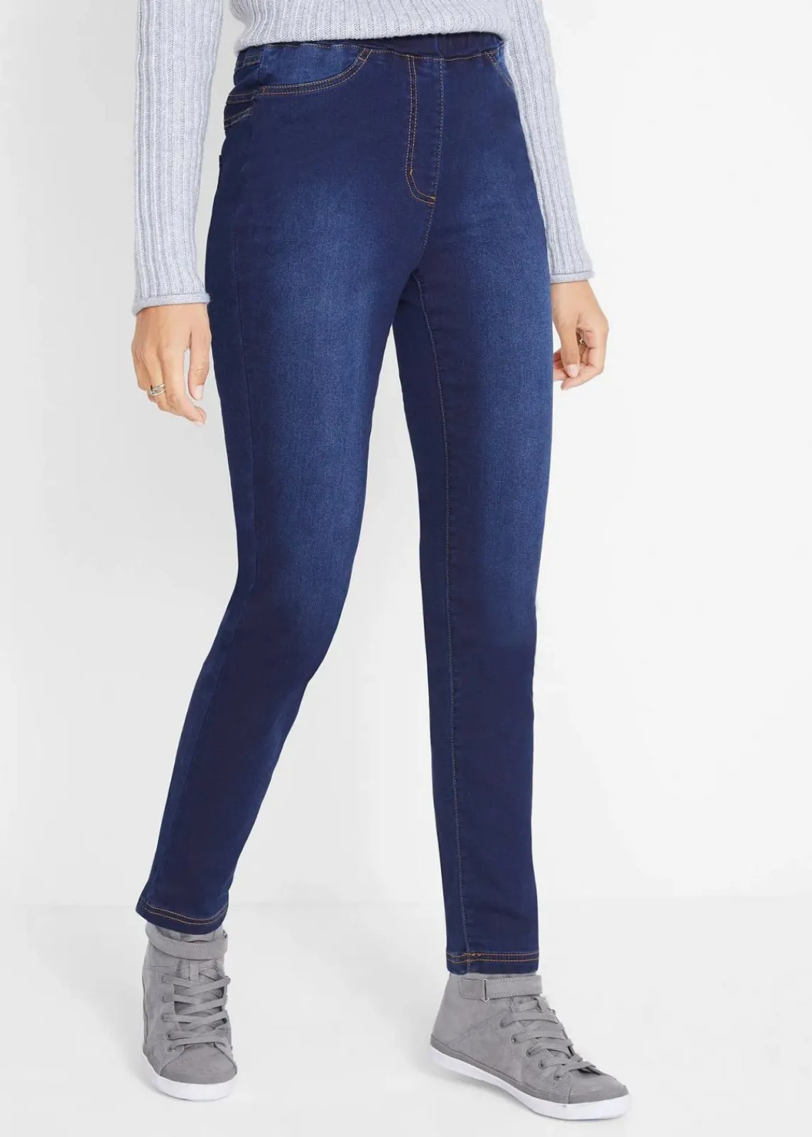 bonprix Bekleidung·Shirts & Tops|Thermobekleidung^High Waist Jeggings aus leichter, elastischer Thermoqualität mit Bequembund dark denim