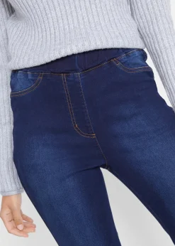 bonprix Bekleidung·Shirts & Tops|Thermobekleidung^High Waist Jeggings aus leichter, elastischer Thermoqualität mit Bequembund dark denim