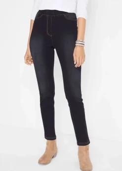 bonprix Jeans|Thermobekleidung^High Waist Jeggings aus leichter, elastischer Thermoqualität mit Bequembund schwarz denim