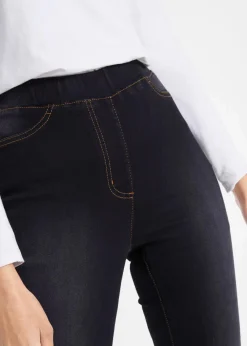 bonprix Jeans|Thermobekleidung^High Waist Jeggings aus leichter, elastischer Thermoqualität mit Bequembund schwarz denim