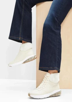 bonprix Gefütterte Winterschuhe|Sneaker^High-Top-Sneaker beige