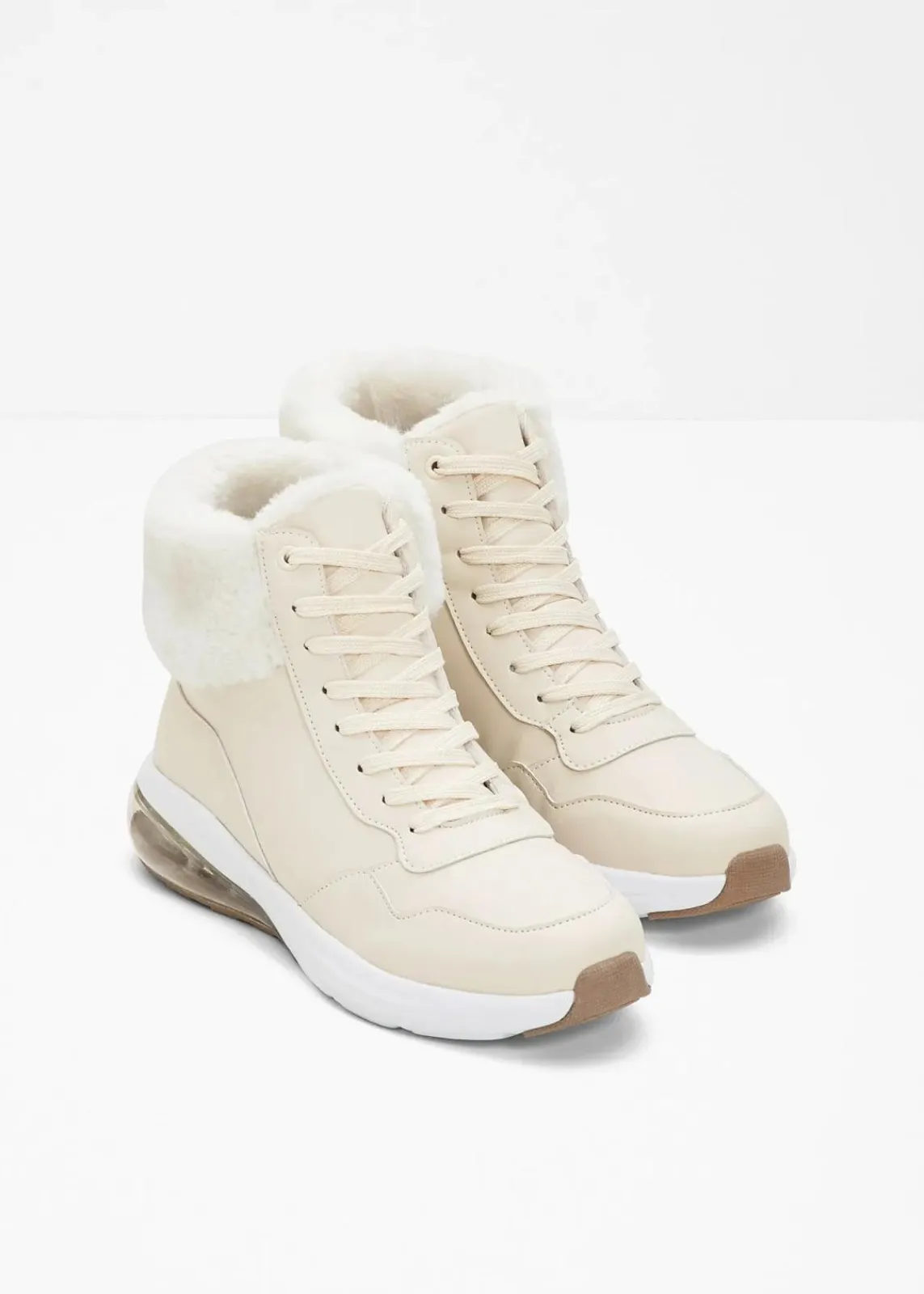 bonprix Gefütterte Winterschuhe|Sneaker^High-Top-Sneaker beige