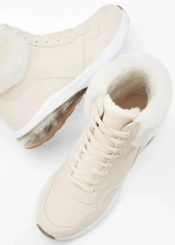 bonprix Gefütterte Winterschuhe|Sneaker^High-Top-Sneaker beige