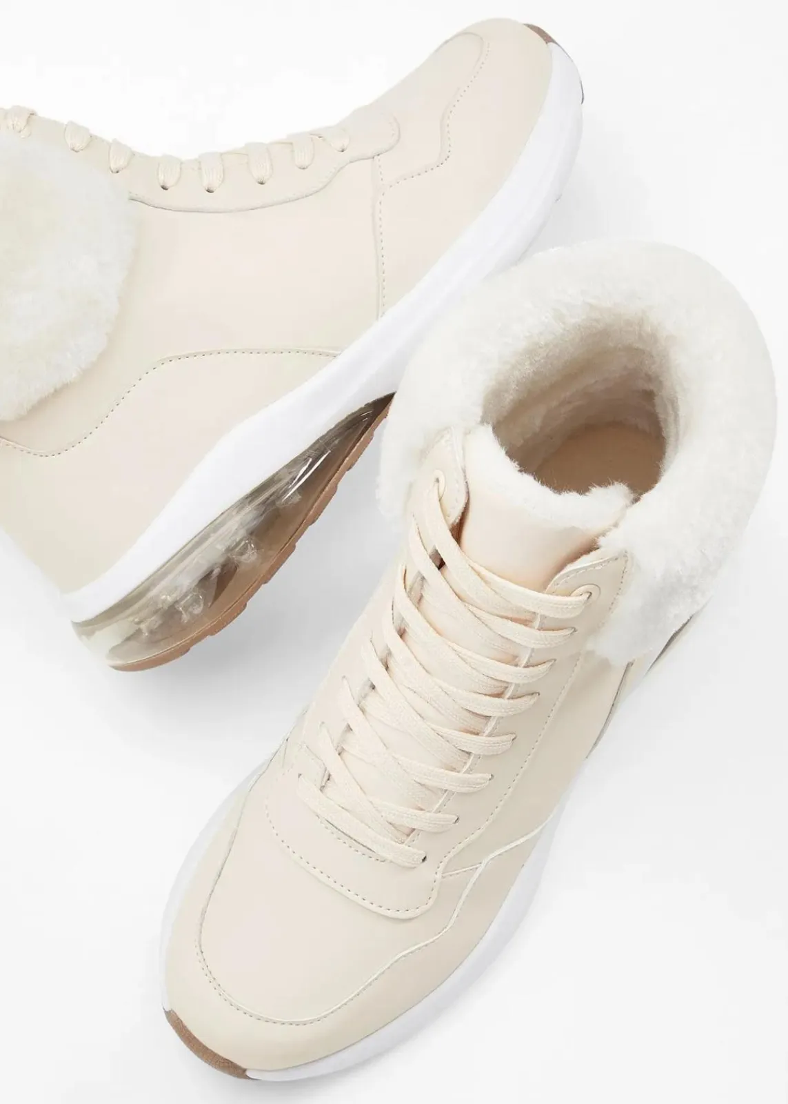 bonprix Gefütterte Winterschuhe|Sneaker^High-Top-Sneaker beige