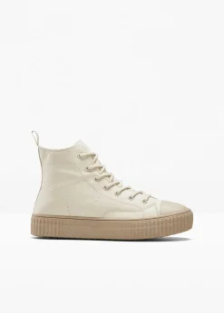 bonprix Sneaker^High-Top-Sneaker mit Plateau-Sohle beige