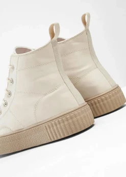 bonprix Sneaker^High-Top-Sneaker mit Plateau-Sohle beige