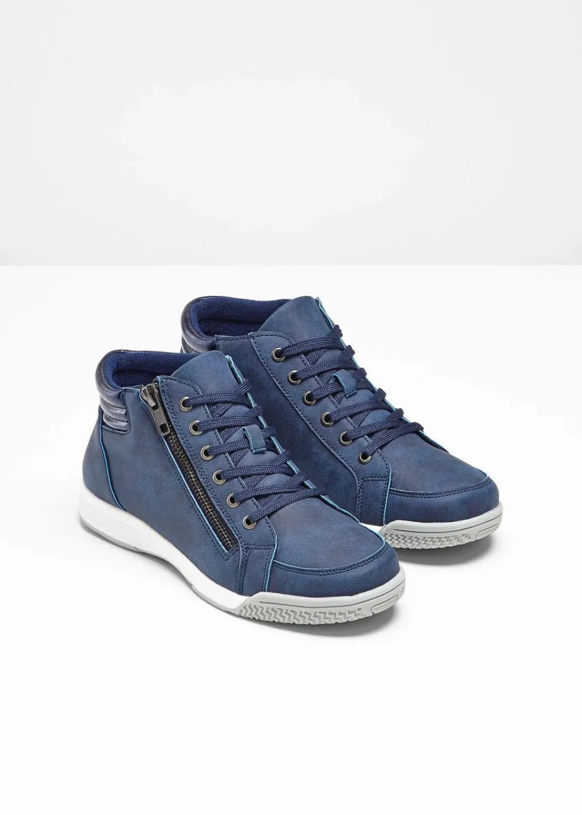 bonprix Sneaker|Gefütterte Winterschuhe^High-Top-Sneaker mit Reißverschluss dunkelblau