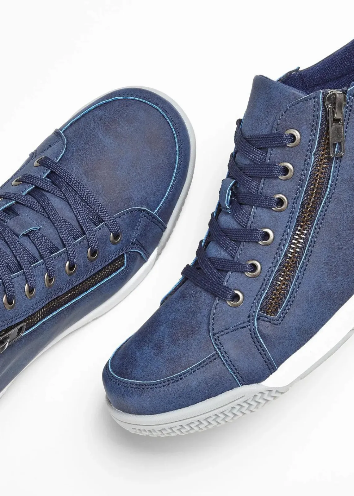 bonprix Sneaker|Gefütterte Winterschuhe^High-Top-Sneaker mit Reißverschluss dunkelblau