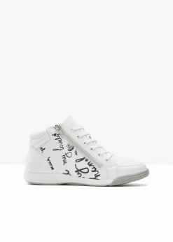 bonprix Mädchen·Sneaker|Sneaker^High-Top-Sneaker mit Reißverschluss weiss