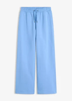 bonprix Hosen|Sweat^Highwaist Jogginghose aus reiner Bio-Baumwolle mittelblau