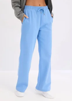 bonprix Hosen|Sweat^Highwaist Jogginghose aus reiner Bio-Baumwolle mittelblau