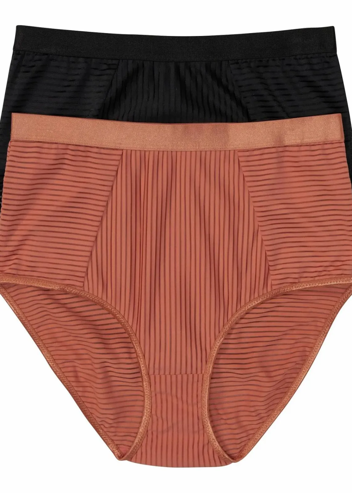 bonprix Wäsche·Höschen|Höschen^Highwaist Slip ( 2er Pack) schwarz + zimt