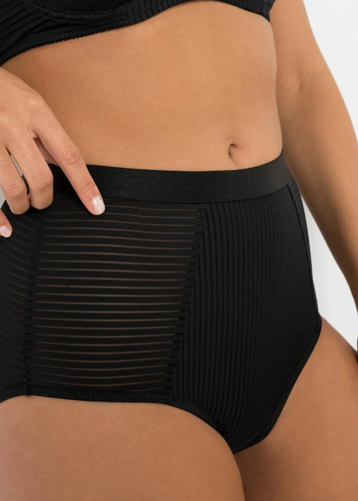 bonprix Wäsche·Höschen|Höschen^Highwaist Slip ( 2er Pack) schwarz + zimt