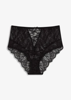 bonprix Dessous|Höschen^Highwaist Slip aus feiner Spitze schwarz