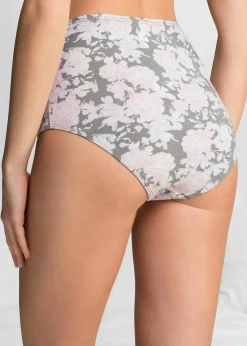 bonprix Höschen|Baumwollunterwäsche^Highwaist Slip (4er Pack) flieder bedruckt