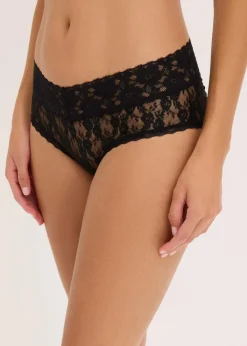 bonprix Wäsche·Höschen|Höschen^Highwaist Slip aus Spitze mit Raffung (4er Pack) schwarz