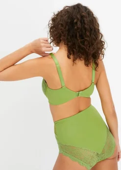 bonprix Nachhaltigere Materialien|Dessous^Highwaist Slip mit edler Spitze edelsteingrün