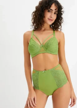 bonprix Nachhaltigere Materialien|Dessous^Highwaist Slip mit edler Spitze edelsteingrün