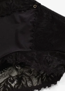 bonprix Wäsche·Höschen|Nachhaltigere Materialien^Highwaist Slip mit glänzendem Material schwarz