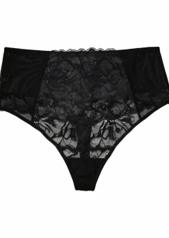 bonprix Dessous|Höschen^Highwaist String aus Spitze schwarz