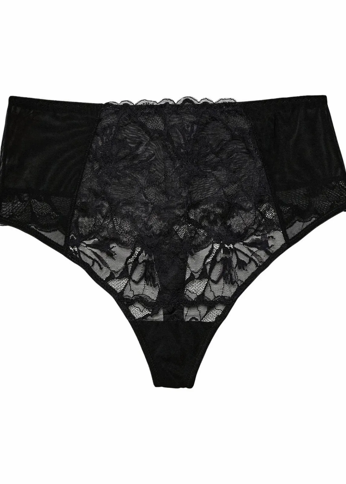 bonprix Dessous|Höschen^Highwaist String aus Spitze schwarz