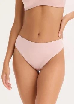 bonprix Höschen^Highwaist String mit Glanzeffekt (2er Pack) hellrosa