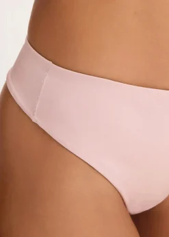 bonprix Höschen^Highwaist String mit Glanzeffekt (2er Pack) hellrosa