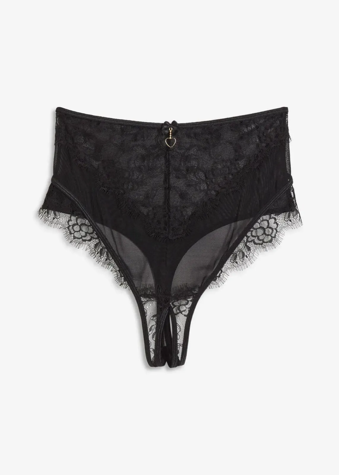 bonprix Höschen|Erotikwäsche^Highwaist String ouvert schwarz
