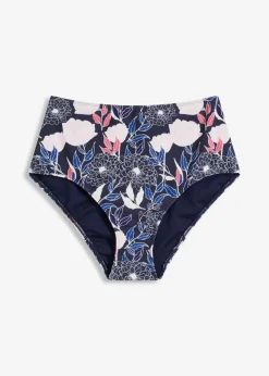 bonprix Nachhaltigere Materialien|Mix & Match^Highwaist-Bikinihose dunkelblau floral