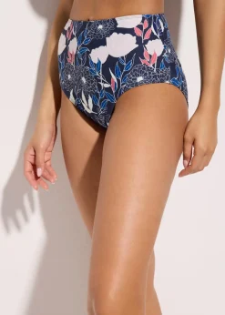 bonprix Nachhaltigere Materialien|Mix & Match^Highwaist-Bikinihose dunkelblau floral