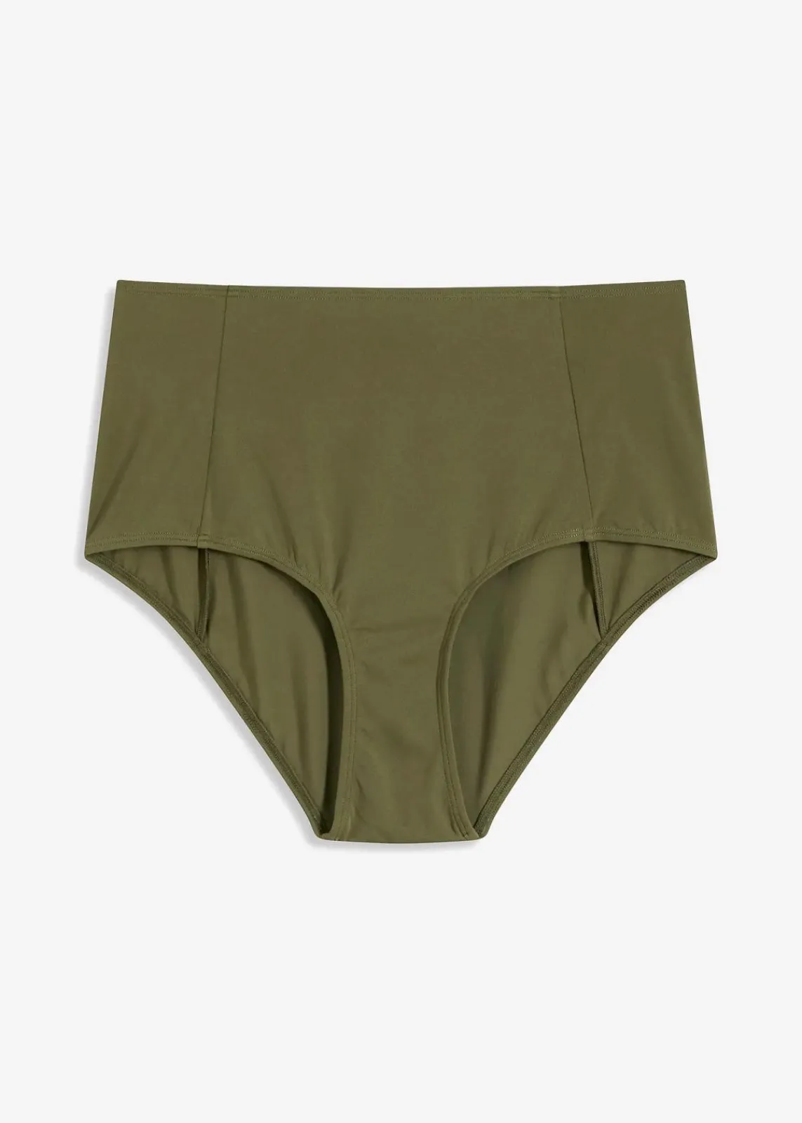bonprix Nachhaltigere Materialien|Bedeckende Bademode^Highwaist-Bikinihose dunkeloliv