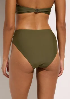 bonprix Nachhaltigere Materialien|Bademode·Tankinis^Highwaist-Bikinihose mit hohem Beinausschnitt dunkeloliv