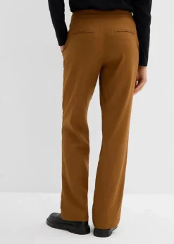 bonprix Nachhaltigere Materialien|Hosen^High-Waist-Hose aus Leinen-Viskose-Mix cognac braun