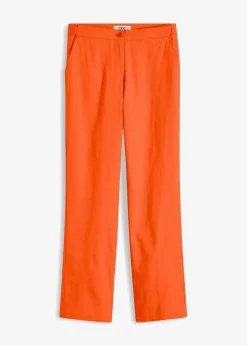 bonprix Nachhaltigere Materialien|Hosen^High-Waist-Hose aus Leinen-Viskose-Mix warmorange