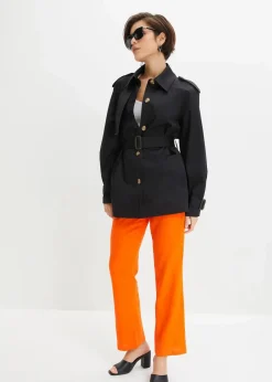 bonprix Nachhaltigere Materialien|Hosen^High-Waist-Hose aus Leinen-Viskose-Mix warmorange
