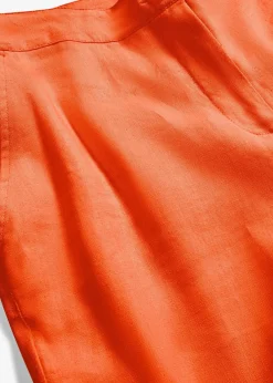 bonprix Nachhaltigere Materialien|Hosen^High-Waist-Hose aus Leinen-Viskose-Mix warmorange