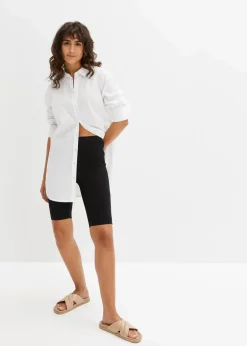 bonprix Radler & Oberschenkelschutz|Hosen^High-Waist-Radler aus Rippjersey schwarz