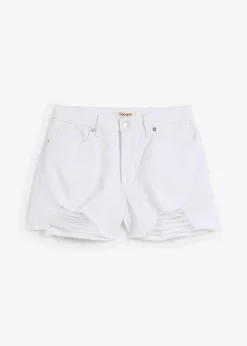 bonprix Bekleidung·Outdoorbekleidung|Bekleidung·Kleider^Highwaist-Shorts aus Twill weiß