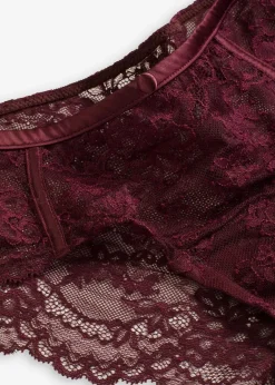 bonprix Wäsche·Dessous|Wäsche·Höschen^Hipster aus feiner Spitze weinrot