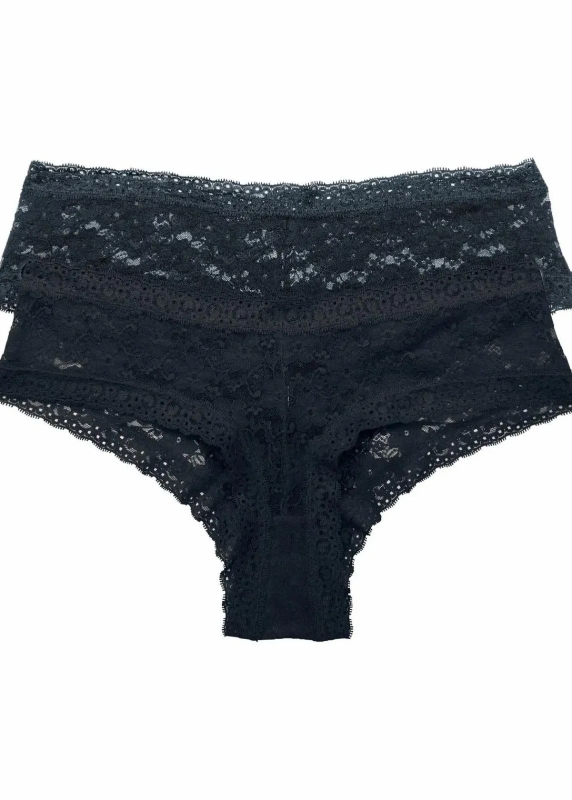 bonprix Wäsche·Dessous|Wäsche·Höschen^Hipster (2er Pack) schwarz+schwarz