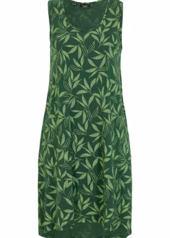 bonprix Nachhaltigere Materialien^Hänger-Kleid aus Bio-Baumwolle dunkelgrün/selleriegrün bedruckt