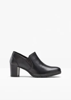 bonprix Pumps|Nachhaltigere Materialien^Hochfrontpumps aus Leder schwarz