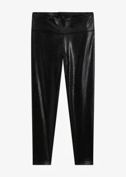 bonprix Kurzgrößen|Bekleidung·Kleider^Hochglänzende Lederimitat-Leggings schwarz