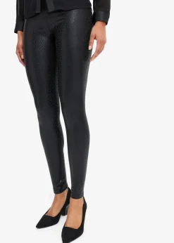 bonprix Kurzgrößen|Bekleidung·Kleider^Hochglänzende Lederimitat-Leggings schwarz