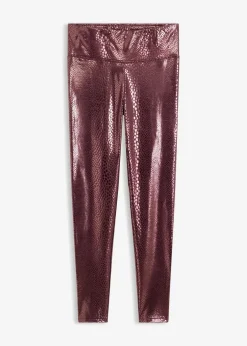 bonprix Kurzgrößen|Hosen^Hochglänzende Lederimitat-Leggings weinrot