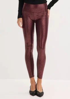 bonprix Kurzgrößen|Hosen^Hochglänzende Lederimitat-Leggings weinrot