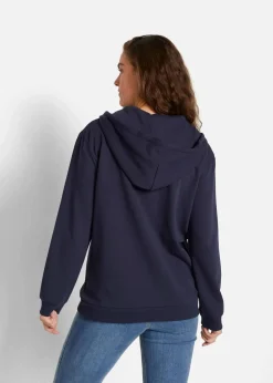 bonprix Bekleidung·Blusen & Tuniken|Sweat^Hoodie aus Baumwoll-Mix dunkelblau