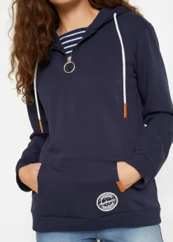 bonprix Bekleidung·Blusen & Tuniken|Sweat^Hoodie aus Baumwoll-Mix dunkelblau