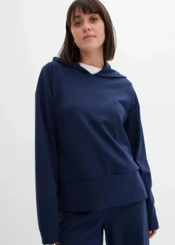 bonprix Bekleidung·Blusen & Tuniken|Sweat^Hoodie aus bequemen Punto di Roma dunkelblau